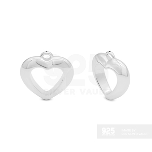 Colgante de Plata 925 con Diseño de Corazón Abierto Tridimensional, Estilo Chunky, de Finesse Prices - Product Image 2