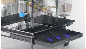 तोते के लिए 37 इंच का पक्षी पिंजरे कॉकैटिएलिक लोवेबर्ड कबूतर धातु फ्रेम शीर्ष छत खिड़की रोलिंग कैस्टर - Product Image 5