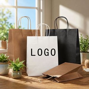 Bolsas de Papel Kraft Recicladas al por Mayor para Comida para Llevar, Bolsas de Papel Personalizadas para Restaurantes, para Entrega de Alimentos - Product Image 1
