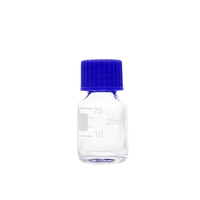 Flacons en verre borosilicate 3.3 gradués, à bouchon à vis côtelé, transparents et ambrés, pour stockage d'échantillons de laboratoire, réactifs, 100ml, 250ml, 500ml, 1000ml, 2000ml