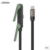 ZEADA Soporte Plegable Manos Libres de 240W con Carga Rápida, Cable de Datos Trenzado de Nylon Tipo C a Tipo C de 1.5M de Longitud