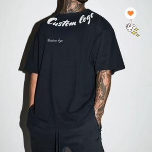 305g Custom Embroidery logo Men's Heavyweight 100% Cotton <strong>T</strong>-<strong>shirts</strong> Streetwear Drop Shoulder Oversized <strong>t</strong> <strong>Shirt</strong> for Men <strong>Teenager</strong> - Product Image 6