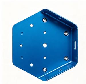 Pièce en tôle d'aluminium hexagonale usinée CNC, composant de précision, finition bleue, service de fabrication sur mesure de tôles. - Product Image 5