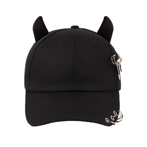 Berretto da Baseball a 6 pannelli stile Casual alla moda stile Cross-border Street Hip Hop sportivo Unisex anello in ferro metallo Denim 100% poliestere - Product Image 2