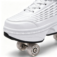 Chaussures à roulettes transformables pour enfants, quatre roues, unisexe, garçons et filles, roues en TPU, semelle extérieure en caoutchouc, tige en microfibre