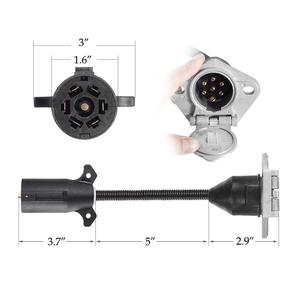 Trailer <b>Plug</b> <b>Adapter</b> 7 Pin Blade To Round Socket UAG717 DC Connection ABS Material - Product Image 4