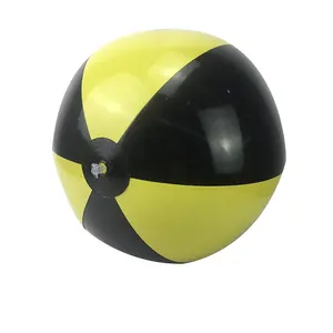 40厘米黄色和黑色充气PVC水沙滩球