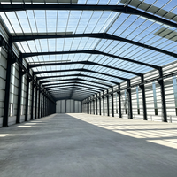 Structure en acier préfabriquée, toit arqué, entrepôt métallique à grande portée, atelier de stockage à portée libre, bâtiment préfabriqué