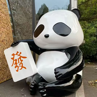 Escultura de Panda Gigante de Fibra de Vidrio Personalizada, Impermeable, para Decoración de Jardines, Centros Comerciales y Paisajes, Mascota Animal
