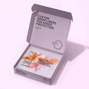 Boîte d'expédition en carton ondulé personnalisée, rigide, plate, avec fermeture à languette, 10x7x3, pour la farine, finition gaufrée - Product Image 1