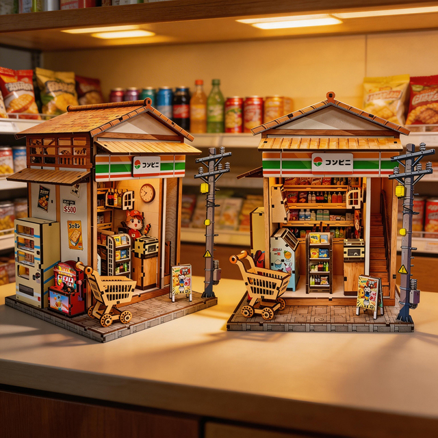 Creative DIY 1/12 Scale Miniature Furniture Kit Modern Wooden Dollhouse Building Toy Fun Craft Project for Girls and Teens