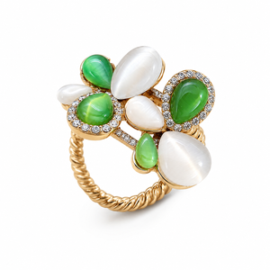 Anello Floreale da Donna Stile Occhio di Gatto, Accessorio per Dito da Indossare Ogni Giorno - Product Image 1
