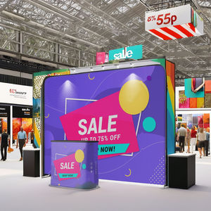 Telón de Fondo Pop-Up de Tela sin Costuras con Marco de Aluminio Resistente al Viento, Diseño Personalizado a Todo Color <span class=keywords><strong>para</strong></span> Vestíbulo de Hotel, Feria de Automóviles, Fondo de Exposición - Product Image 4