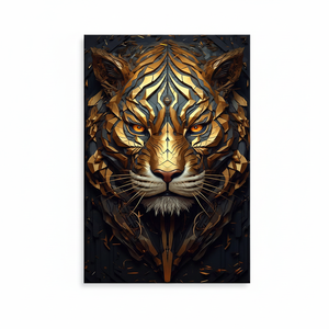 Geometric Tiger Canvas Art: Abstract Jungle Decor Print,<b>WRAPPED</b> CANVAS - Product Image 2