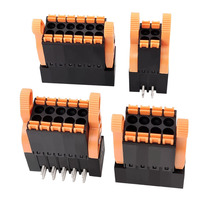 Bloc de bornes à ressort compact noir à double rangée, pas de 3,5 mm, avec levier de verrouillage - Ensemble complet mâle et femelle