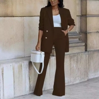 Femmes à la mode deux pièces costume couleur unie costume Blazer pantalon ensemble meilleurs costumes pour les femmes