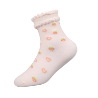 Multi-Designed 3D Flowers Crew Chaussettes personnalisées respirantes OEM Jacquard pour enfants pour filles