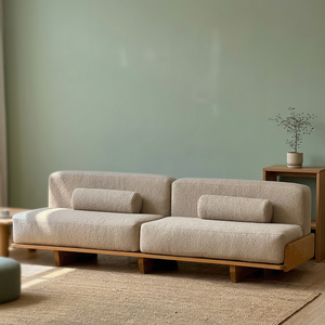 Modern Teak Wood Sectional <b>Sofa</b> <b>Set</b> for Hotel Lobby and Japanese Luxury Villa Living Room Furniture Indonesia Supplier - Product Image 3