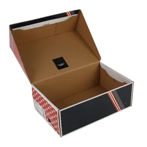 Venta al por mayor de papel Kraft impreso embalaje Eco amigable plegable de la caja de zapatos