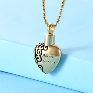 Kalung guci selalu di hati saya untuk abu untuk wanita pria liontin hati memegang kalung abu manusia kenang-kenangan perhiasan abu - Product Image 2