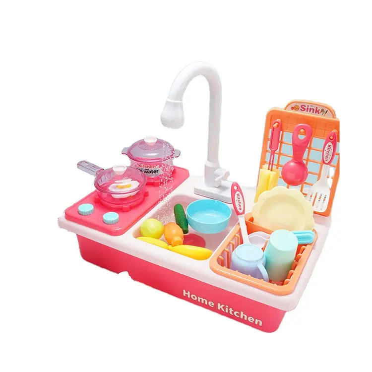 नई बच्चों रसोई खिलौना सेट बहुक्रिया Dishwasher सिंक खिलौना बच्चों के उपहार नाटक खेल व्यंजन धोने सिंक रसोई खिलौने