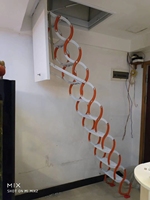 Échelle télescopique pour grenier, ascenseur intérieur pour la maison, escalier pliable invisible en acier carbone de type L, design moderne, installation
