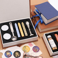Ensemble de collection de boîte de laque vide avec tampon de sceau de cire pour la présentation de boîte-cadeau comprend des perles de cire et un autocollant de paquet de bâton de cire