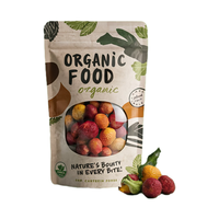 Custom Design Foil Zipper Food Packaging Bag 300g Kraft Paper Snack Resealable Compostable Half Clear Stand up Pouch