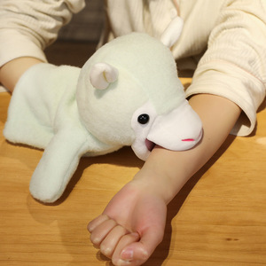 Marionnette dinosaure en peluche mignonne, <span class=keywords><strong>jeu</strong></span> parent-enfant, marionnette-gant Tyrannosaurus Rex pour Halloween, pour le plaisir et l'éducation - Product Image 5