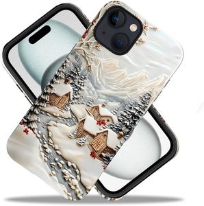 เคสโทรศัพท์กันกระแทก 2-in-1 TPU+PC ลายคริสต์มาส 'Cabin After a Heavy Snow' ป้องกันการตกกระแทก - Product Image 1