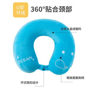 หมอนรองคอรูปตัวยูพร้อมลายปักผลไม้ เมมโมรี่โฟม รองรับต้นคอ ระบายอากาศได้ดี สำหรับสำนักงานและการงีบหลับ - Product Image 2