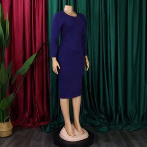 Nuovi Arrivi Abiti Primaverili da <span class=keywords><strong>Donna</strong></span> Eleganti e Aderenti a Maniche Lunghe con Arricciature, Abiti Africani per <span class=keywords><strong>Donna</strong></span>, Abbigliamento da Ufficio per <span class=keywords><strong>Donna</strong></span> - Product Image 4