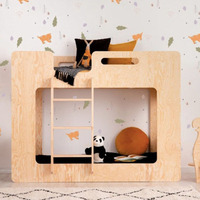 Lit européen en bois massif pour enfants, nouveau Style, avec armoire et toboggan, lit superposé en bois de chêne, chambre d'enfants moderne