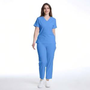Combinaison de travail de haute qualité à col en V et manches courtes pour femmes, uniforme d'infirmière et de médecin pour clinique et institut de beauté - Product Image 5