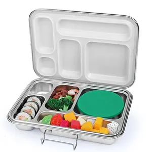 2022 Aohea vendite calde 2 5 Compart contenitore per alimenti Tiffin in metallo in acciaio inossidabile Bento Lunch Box contenitore per alimenti per la preparazione dei pasti