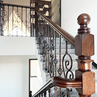 Rampe d'escalier intérieure en fer torsadé de style européen, idéale pour les villas et les duplex, rampes décoratives