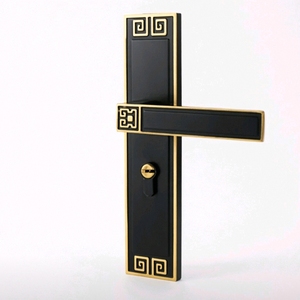 Zinc Alloy Room Door <b>Lock</b> with Keys Door <b>Handle</b> <b>Lock</b> on Plate Home - Product Image 2