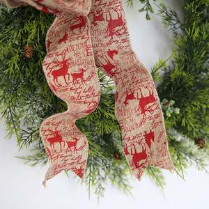 Nueva Navidad 60cm Campana extra grande Estilo rural Simulación PE Guirnalda Lino Bowknot Puerta Colgante - Product Image 4