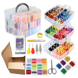 Nouveauté Kit de couture DIY 3 couches point de croix <span class=keywords><strong>fil</strong></span> de <span class=keywords><strong>broderie</strong></span> 192 couleurs avec <span class=keywords><strong>fil</strong></span> <span class=keywords><strong>métallique</strong></span> tissage coffret en plastique - Product Image 1