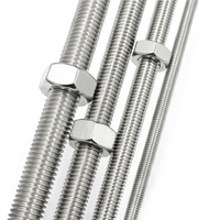 Usine pouces 1/4 "5/16" 3/8 "SUS304 316 AISI304 316 ANSI304 316 ASME B8M tige filetée barre filetée complète avec écrou DIN975