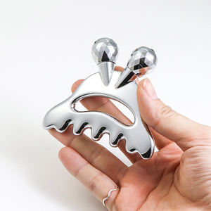 New Style 2-in-1 <strong>Stainless</strong> <strong>Steel</strong> Facial <strong>Roller</strong> Metal Gua Sha <strong>Massage</strong> Tool Facial Guasha Scraping For <strong>Face</strong> And Head - Product Image 3