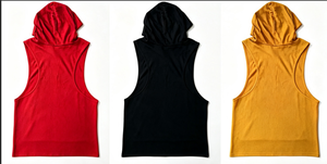 T-shirts <span class=keywords><strong>sans</strong></span> manches pour hommes, débardeurs en coton avec emmanchures, gilets de gymnastique simples personnalisés avec chapeau et poche, nouveau design - Product Image 2