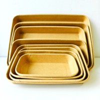 Barquette en papier kraft jetable de Xiamen pour sushis, pâtisseries, desserts, tiramisu, gâteaux, plats à emporter, emballage alimentaire, boîte à collation, restauration