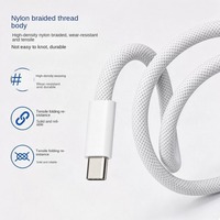 Cable de Carga Rápida de 240W con Doble Conector Tipo-C, Material TPE Trenzado, Transferencia de Datos, Conductor de Cobre Puro, 2m de Longitud para Móviles