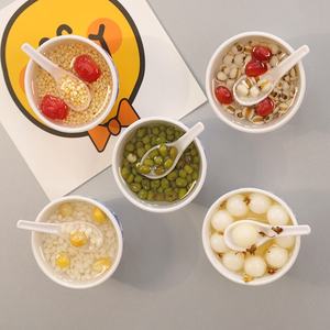 Aimants créatifs pour réfrigérateur, <span class=keywords><strong>mini</strong></span>-bols de dessert DIY, jouets alimentaires personnalisés, autocollants magnétiques pour réfrigérateur en forme de haricot mungo et de riz glutineux - Product Image 2