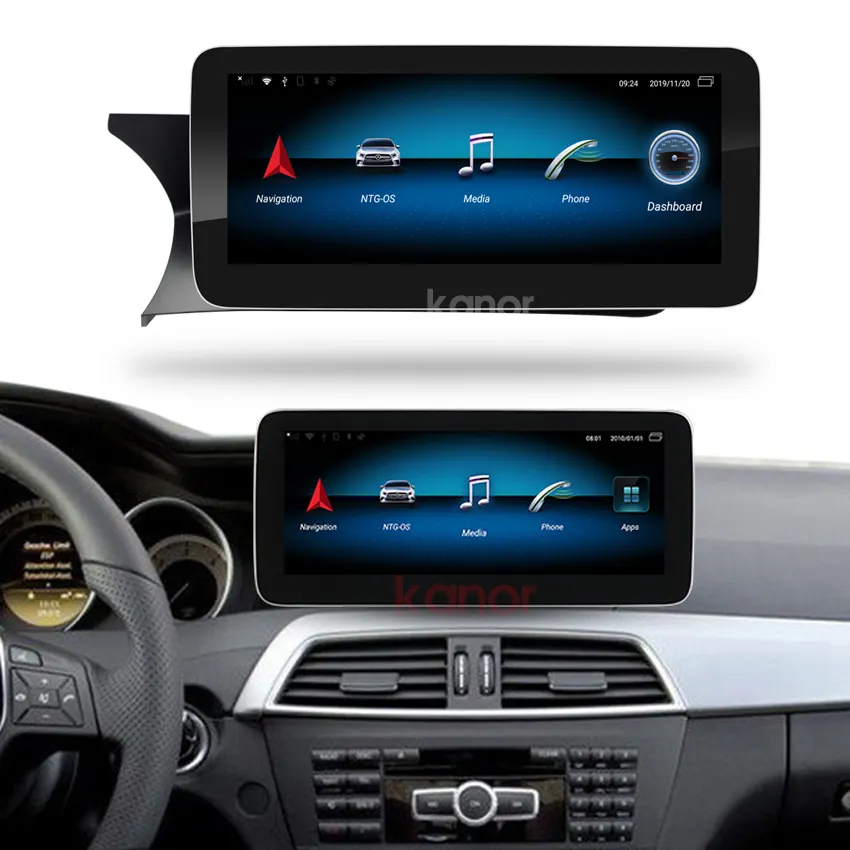 Kit multimídia automotivo com android 10.25, 10.0 '', reprodutor de multimídia para carro, com mercedes benz w204 2011-2014, navegação de áudio com gps