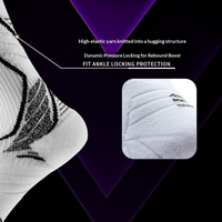 Chaussettes de basket-ball pour hommes, antidérapantes, compressives, chaussettes de sport athlétiques, chaussettes de performance respirantes et amortissantes pour l'entraînement