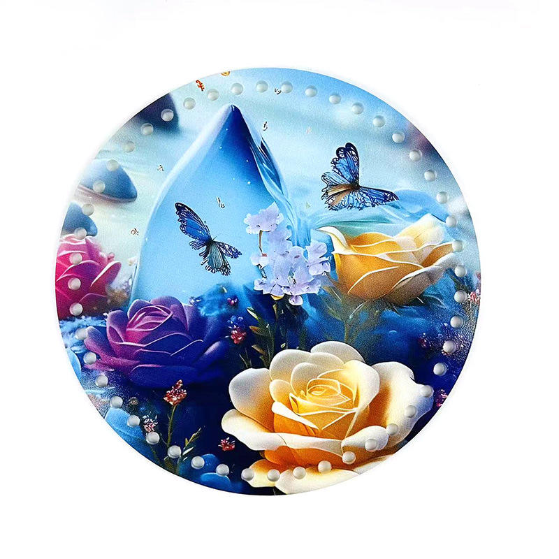 ดอกไม้พื้นหลังทรงกลมสีน้ำเงิน