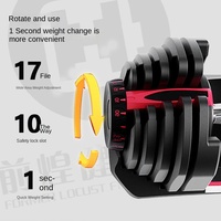 Haltères réglables en ABS avec revêtement en caoutchouc pour hommes, ensemble de musculation à domicile, haltères et kettlebells pour l'entraînement des bras et le remodelage corporel