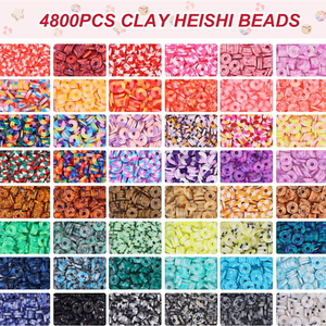 Kit de 48 couleurs de perles rondes plates souples en céramique/argile de porcelaine style bohème pour la création de colliers, bracelets, boucles d'oreilles, chaînes de cheville et chaînes de téléphone portable - Product Image 2